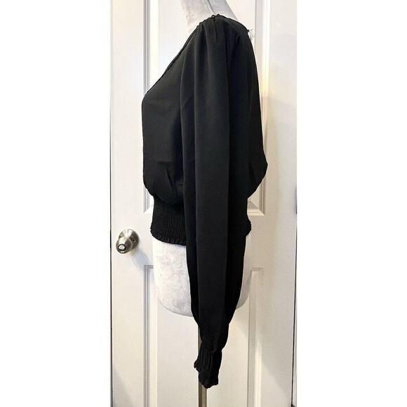 JOIE Women’s Embroidered Lace Blouse Top LS V Neck Cropped M Y2k Peasant Chic - Picture 3 of 9